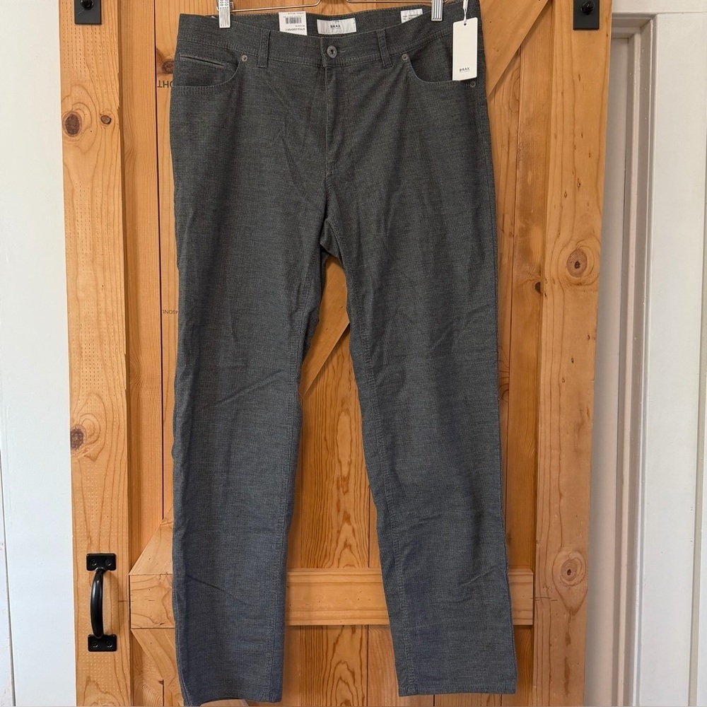 Brax Feel Good Grey Plaid Cooper Fancy Regular Mens Pants